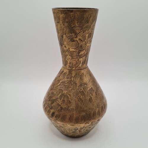 Messing vase vintage graviert - messing,