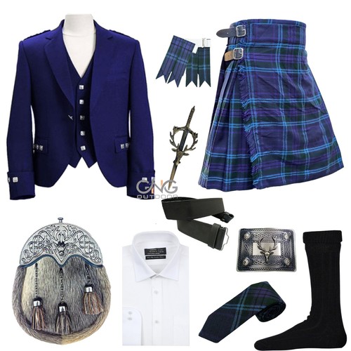 Schottische herren blau wolle - blau,