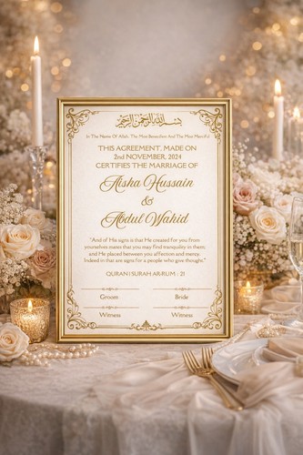Nikkah zertifikat gold - nikkah,