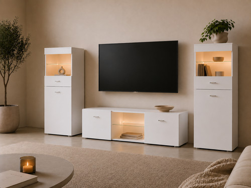 Wohnwand vitrine schrank - wohnwand, tv-schrank