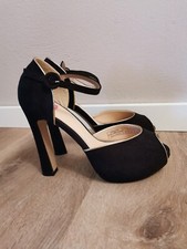 Only Pink Plateau Peeptoes Pumps schwarz gold Gr.37 Gr.4