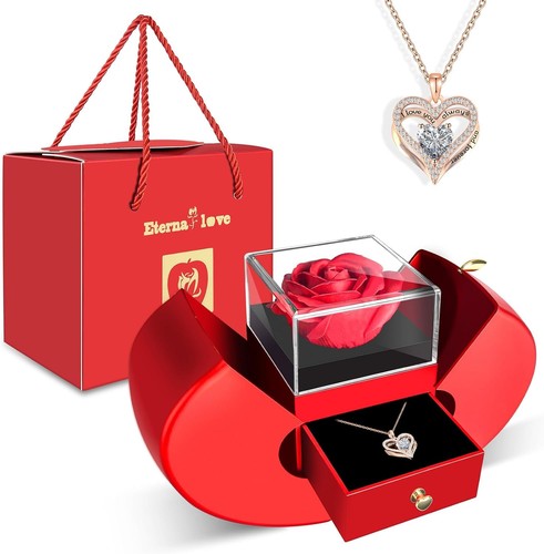 Ewige rose halskette geschenk - rose,