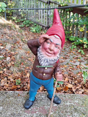Alter gartenzwerg wanderer mit - wanderer,