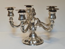 Prächtiger 5-armiger Tafelleuchter Silber 800 Krone Halbmond Antik Wohl Um 1900 