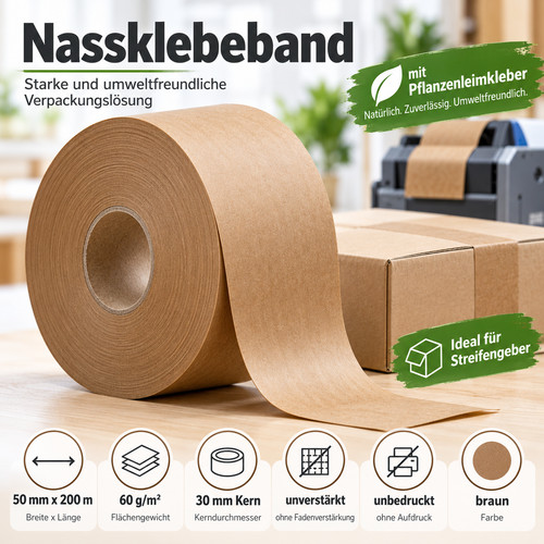 Rollen nassklebeband aus - 6,
