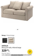 Ikea GRÖNLID Bezug Sitzelement 2 Hillared beige 605.173.16 + 2 Armlehne NP 329€ 