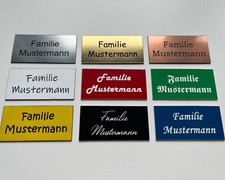 Briefkastenschild Klingelschild Türschild Namensschild mit Gravur selbstklebend