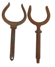 2 alte Ruder Kahn Boot Halter ⛵ Dolle Dollen Eisen Ruderdollen Ruderhalter Eisen