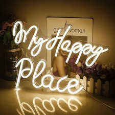 My happy place Neon Sign Warm