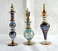 Drei orientalische Parfüm-Flakons aus Glas, Handarbeit, Flacon, Phiole