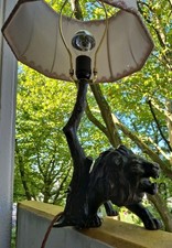 Löwenlampe Shelter-Bronze Tischlampe ca. 30er Jahre im Jugendstil 60 cm Hoch