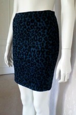 Minirock Damenrock Rock Raubtierlook Schwarz/Blau Gummizug-Bund Gr.42 NEU