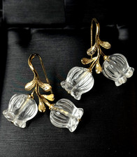 Feine Ohrringe Bergkristall Glockenblumen 925 Sterlingsilber