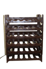 6 x  Weinregal aus Kunststoff stapelbar - Modulares Flaschenregal braun