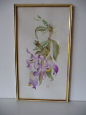 Aquarell  Orchide signiert Melzer Dachbodenfund