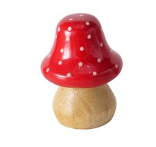 4 STK Fliegenpilze Holz b766