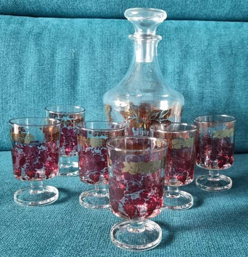 Vintage likör set mit karaffe - vintage,