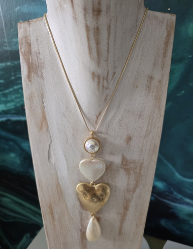 Halskette goldfarben herz u - goldfarben, herz-