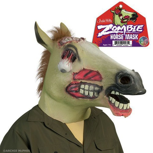 Latex maske pferd zombie - pferd,