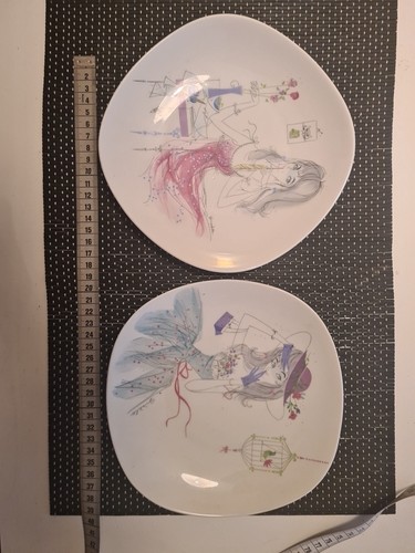 Porzellan wandteller mädchen - porzellan,