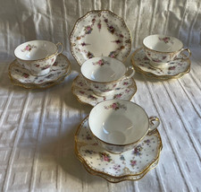 Royal Crown Derby - Royal Antoinette - 4 x Tee Trios (Tassen, Untertassen & Teller)