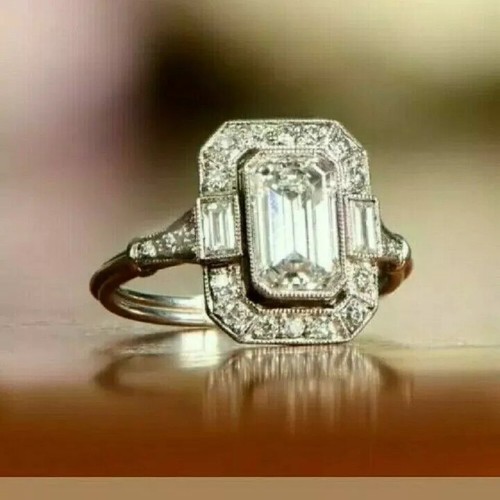 3kt smaragd diamant - 3kt, vintage