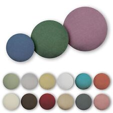 Kissenbezug rund Leinenoptik Kissenhülle Struktur Deko Kissen