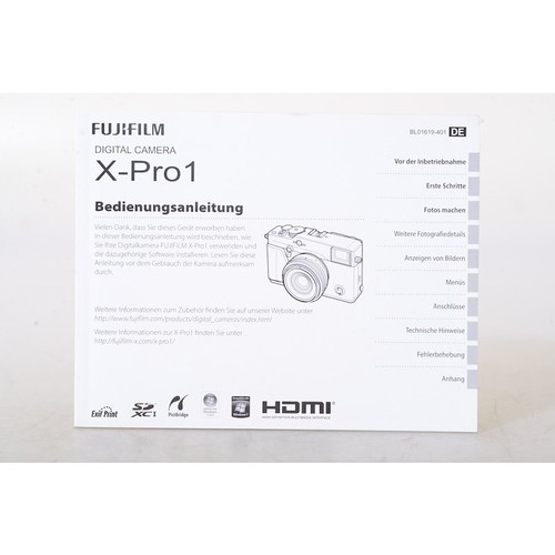 Fujifilm pro1 anleitung - fujifilm,