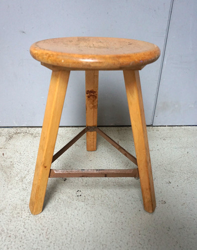 Vintage hocker schemel holz - hocker,