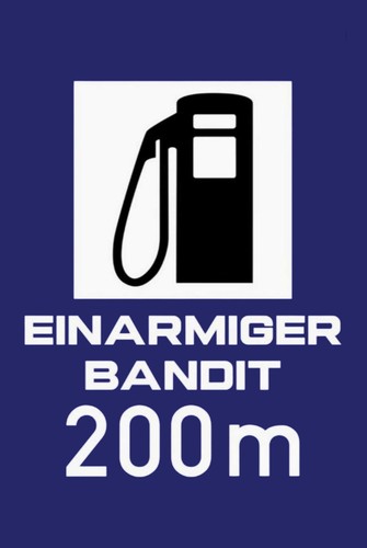 Blechschild einarmiger bandit - einarmiger,