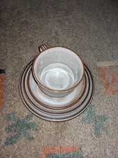 Stogo Dänemark Steingut Teller, Tasse und Untertasse Herluf Gottschalk Olsen