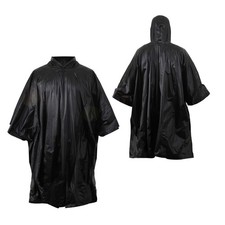 Regenponcho Regenumhang Regenschutz Nässeschutz mit Kapuze Schwarz