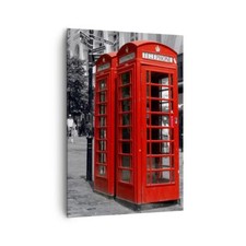 Wandbilder 70x100cm Leinwandbild Großbritannien London Telefon Straße Bilder