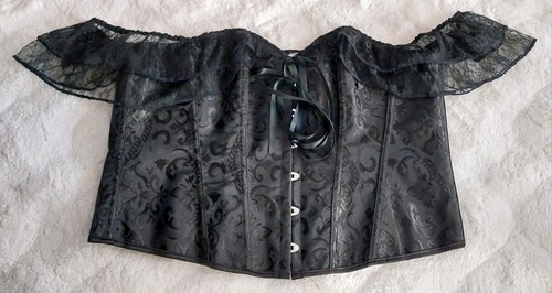Gothic corsage schwarz mit - corsage,
