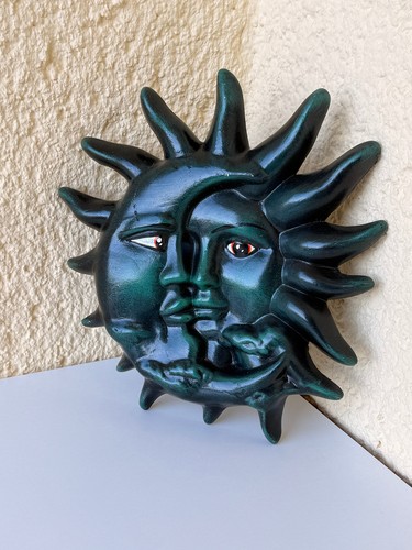 Vintage wandrelief sonne mond - vintage,