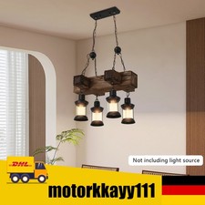 Decken Lampe Vintage Design Pendel Holz Balken Wohn Zimmer Gitter Hänge Leuchte