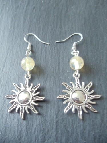 Sonne ohrringe citrin kristall - sonne,