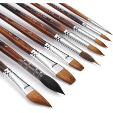 Aquarellpinselset 9er Rotmarder Eichhörnchenhaar Kunstpinsel Wasserfarben