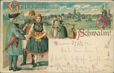 Ansichtskarte Schwalm 1904 Trachten Wappen  (Nr.9085)
