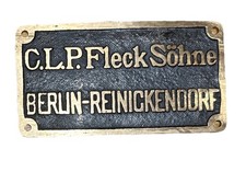 Messingschild C.L.P. Fleck Söhne Berlin - Reinickendorf