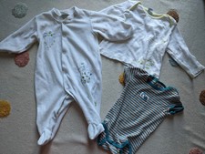 3 x Set Warm Strampler Overall Velours Body Kurzarm Longarm Shirt Gr. 62 68