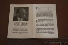 seltenes Sterbebildchen - Erwin Planck - hingerichtet durch die Nazis - 1945 