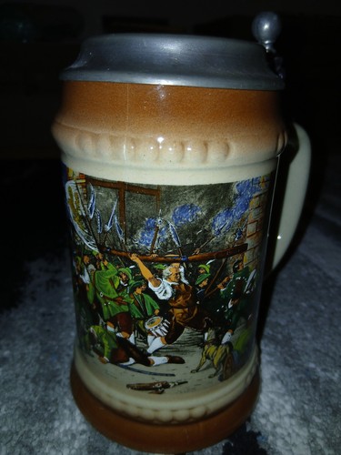 Steingut bierkrug mit - steingut,