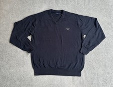 GANT Herren Pullover Gr. L Strickpullover Yacht Segeln Sweater Logo 23507 Blau