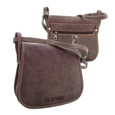 EL BURRO marron Leder Damentasche Satteltasche Landhaus Trachten braun 23 x 19cm