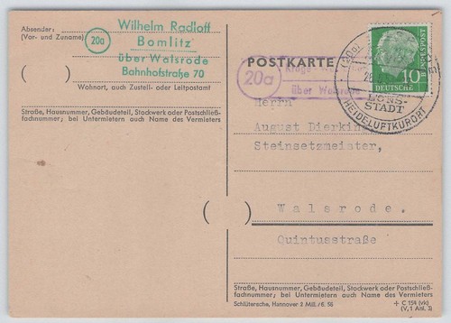 Bund landpoststempel 20a - bund,