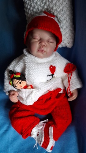 Reborn baby set - set, weiß/rot