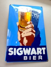 " SIGWART BIER "  altes originales Emailleschild im Topzustand um 1950 !