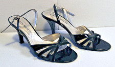 Ital. Pumps  Sandale David Braun Gr. 39 schwarz Lack-Wildleder