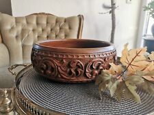 Teakholz Schale Schüssel Handgeschnitzt Deko